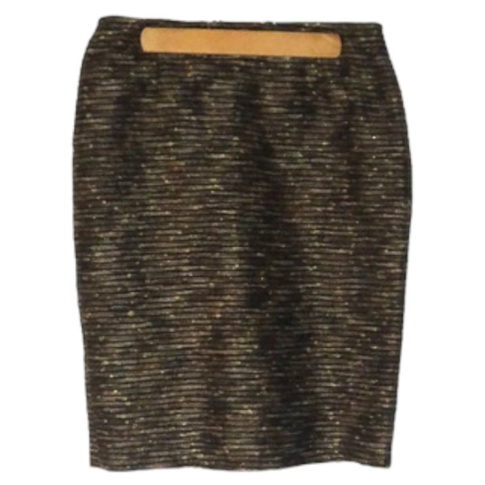 Jones New York Brown Gold Striped Skirt - Size 4